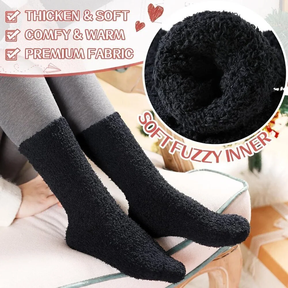 🆕Women Fuzzy Socks Soft Warm Fluffy Sleep Thermal Plush Casual Cozy Home Socks